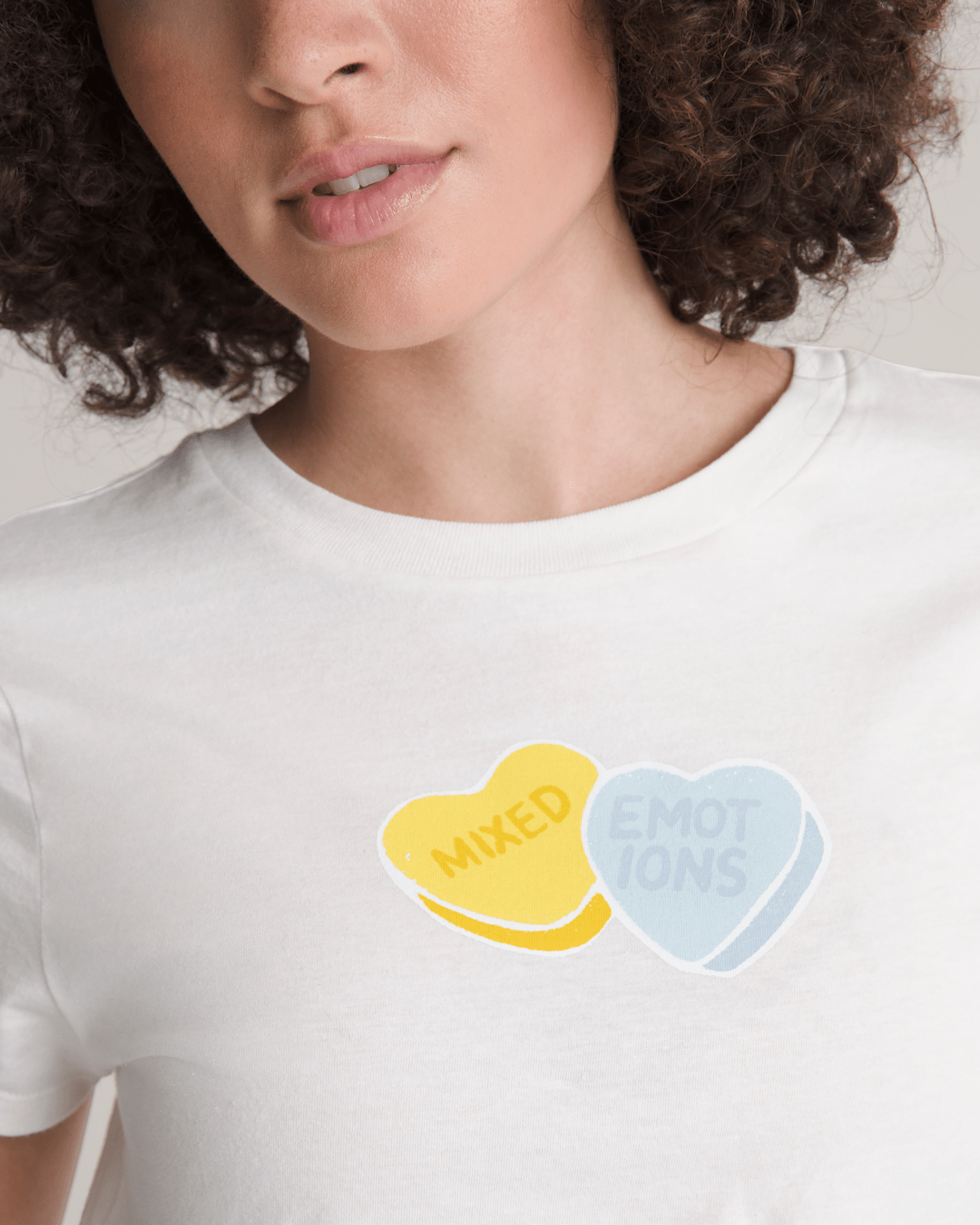 Women Vans Candy Mixed Emo T-Shirt in Marshmallow White