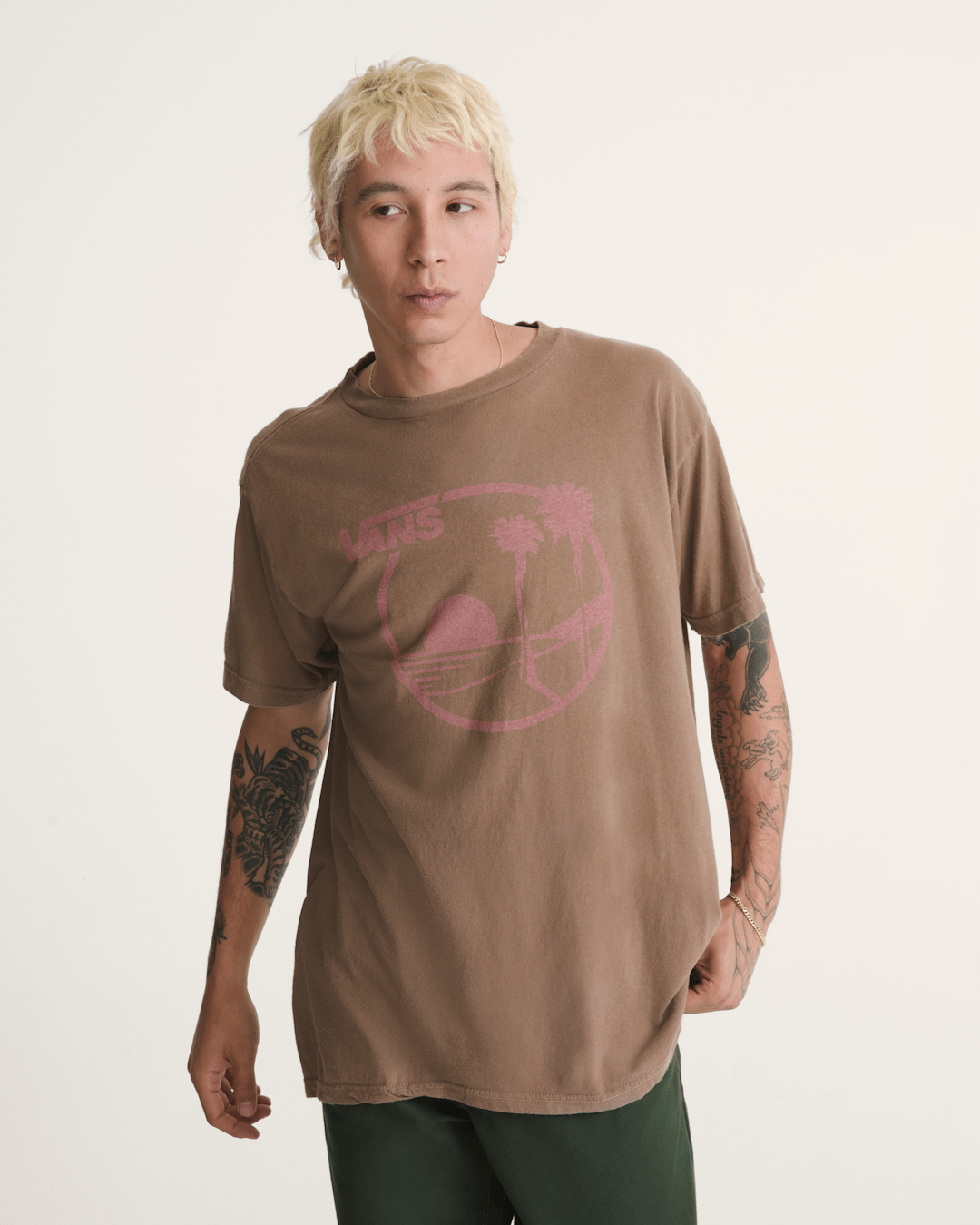 Women|Men Vans Waffle Shop Sun Vans Style T-Shirt in Brown