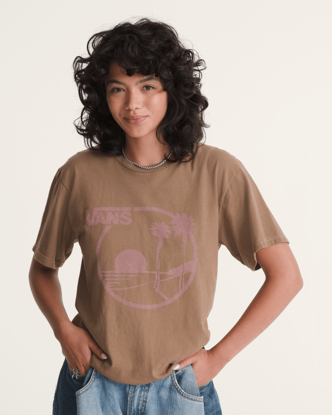 Women|Men Vans Waffle Shop Sun Vans Style T-Shirt in Brown