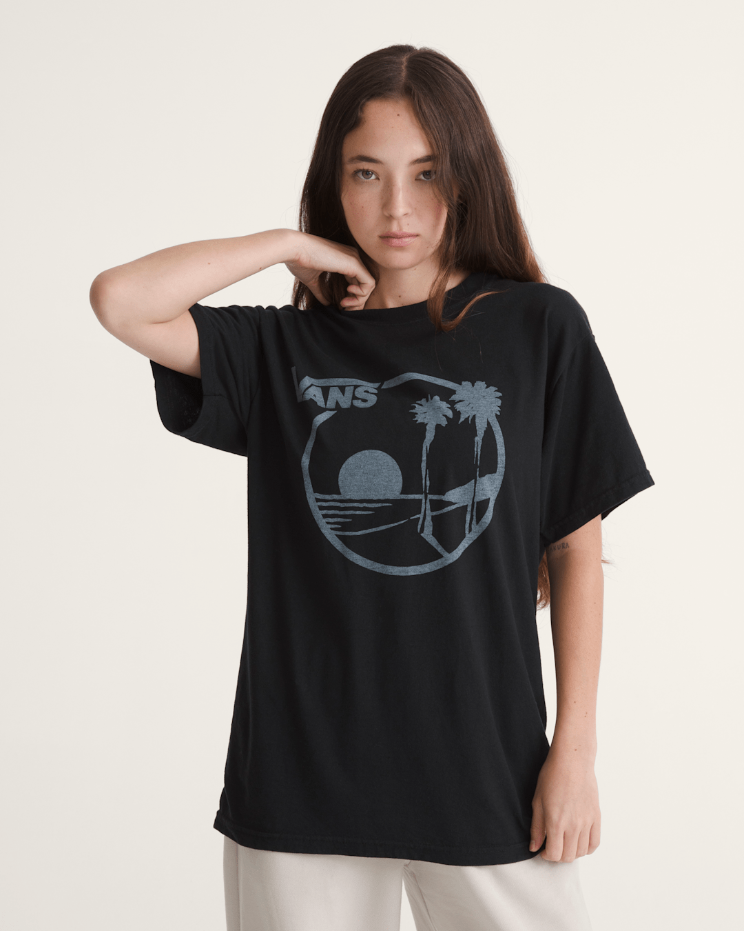 Women|Men Vans Waffle Shop Sun Vans Style T-Shirt in Black