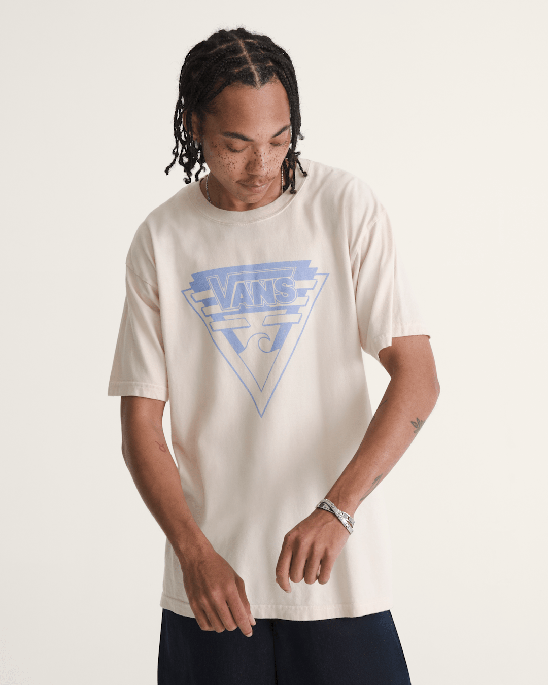 Women|Men Vans Waffle Shop Wave Blend T-Shirt in Marshmallow White