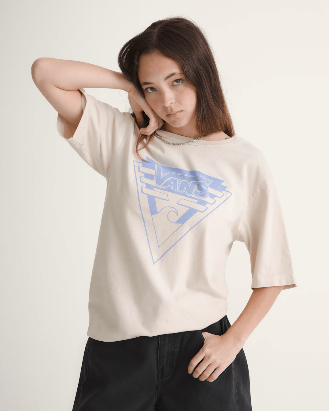 Women|Men Vans Waffle Shop Wave Blend T-Shirt in Marshmallow White