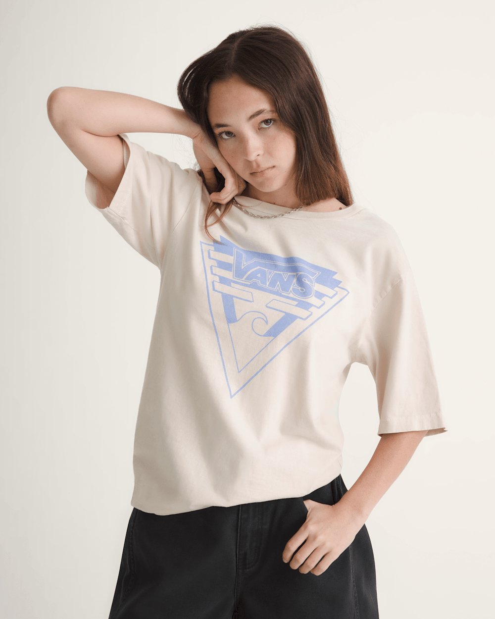 Women|Men Vans Waffle Shop Wave Blend T-Shirt in Marshmallow White