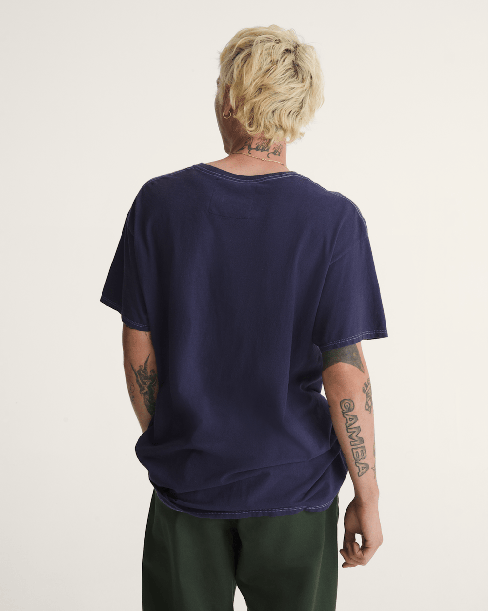 Women|Men Vans Waffle Shop Skate Crest T-Shirt in Navy Blue