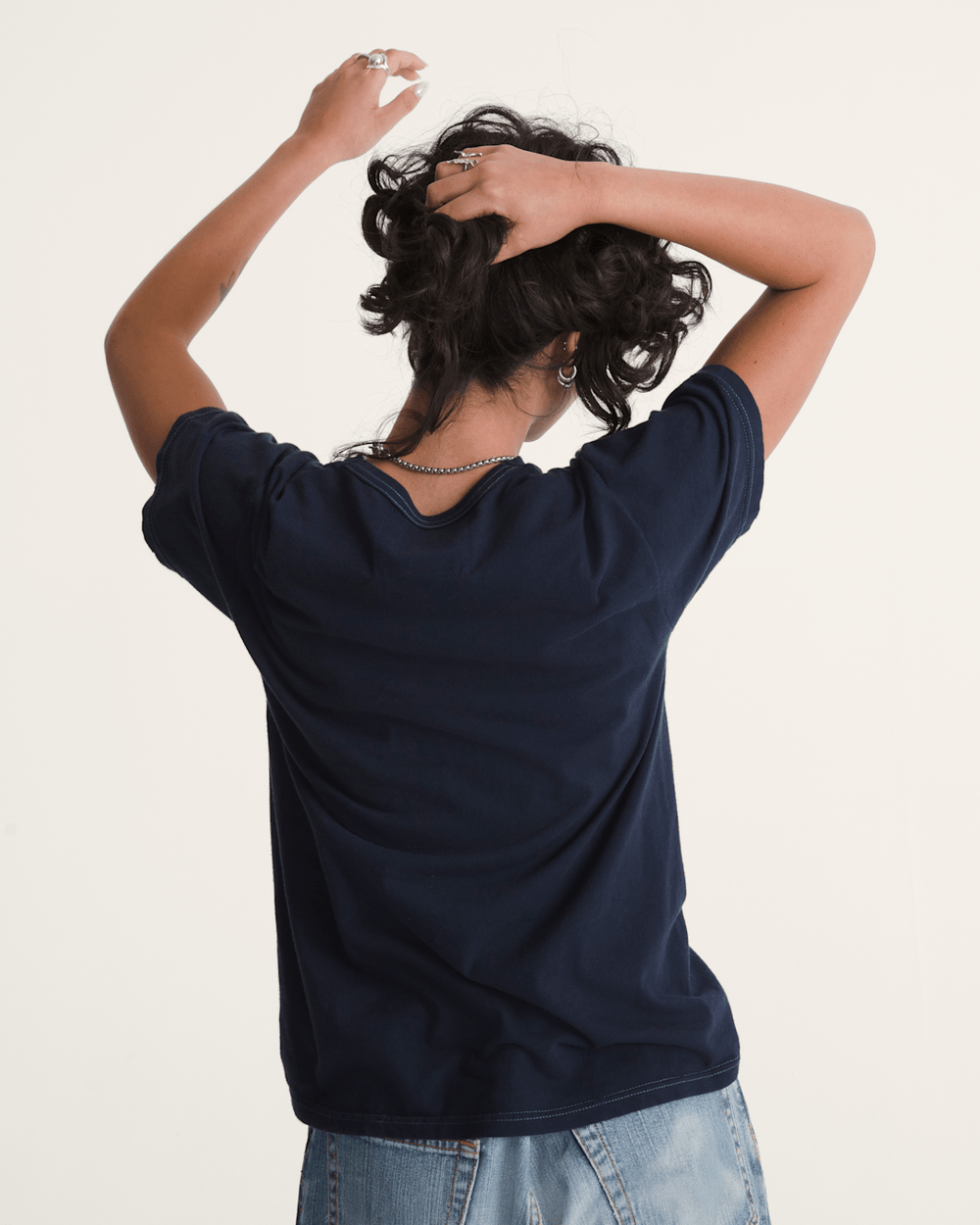 Women|Men Vans Waffle Shop Skate Crest T-Shirt in Navy Blue