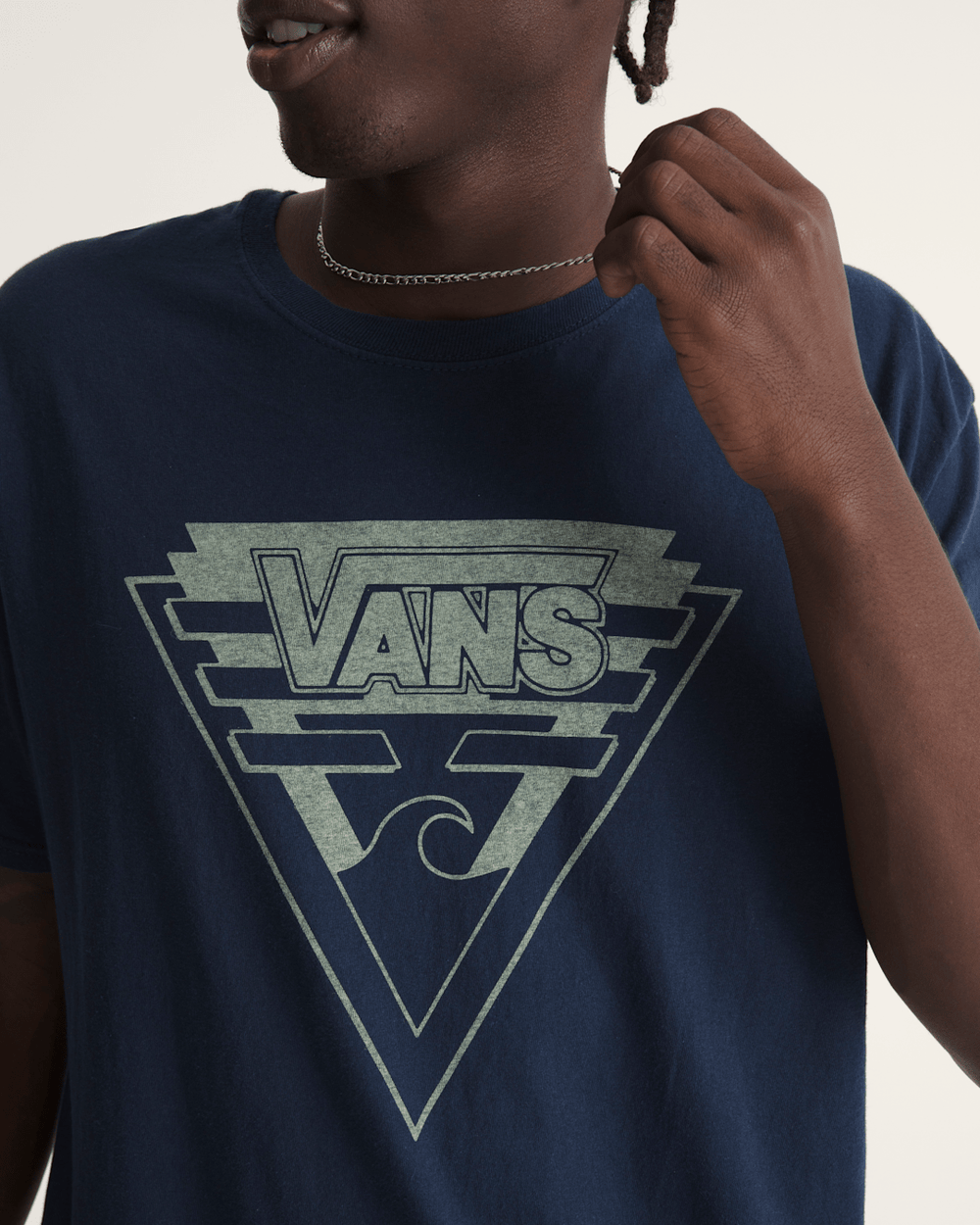 Women|Men Vans Waffle Shop Wave Blend T-Shirt in Navy Blue