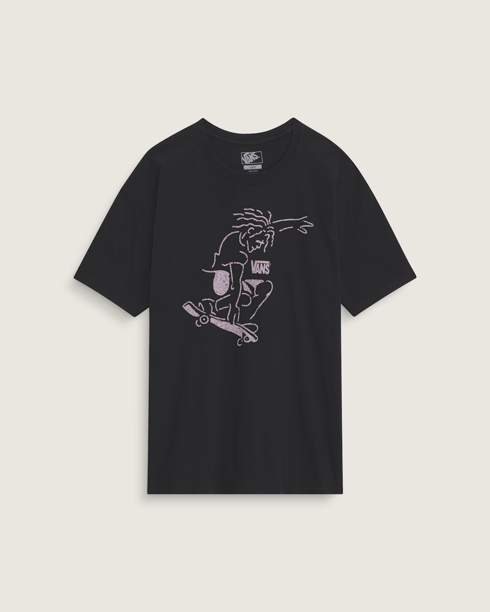 Women|Men Vans Waffle Shop Skate Crest T-Shirt in Black