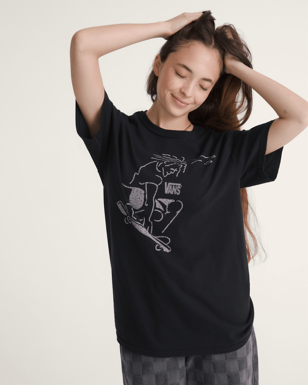 Women|Men Vans Waffle Shop Skate Crest T-Shirt in Black