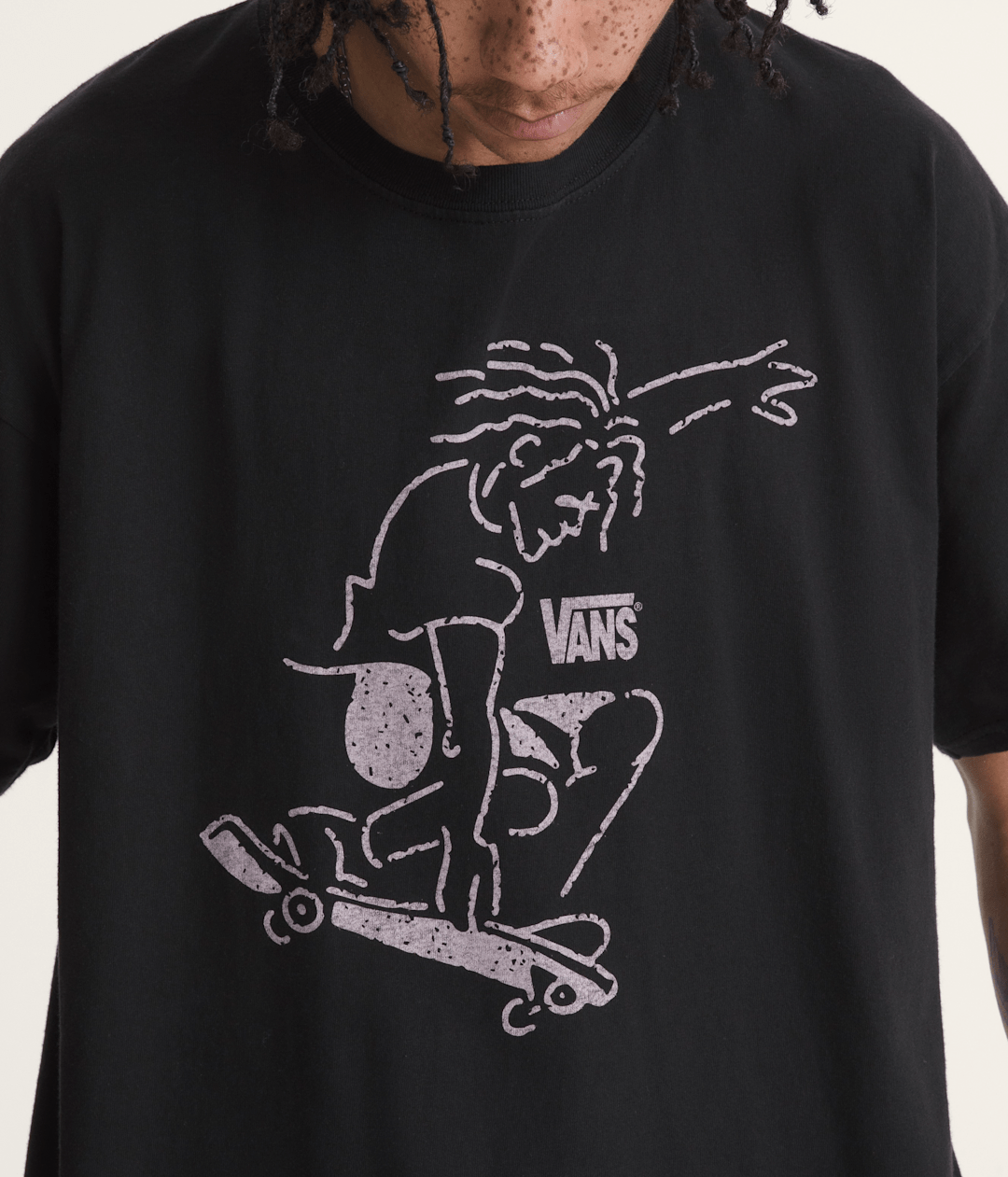 Women|Men Vans Waffle Shop Skate Crest T-Shirt in Black