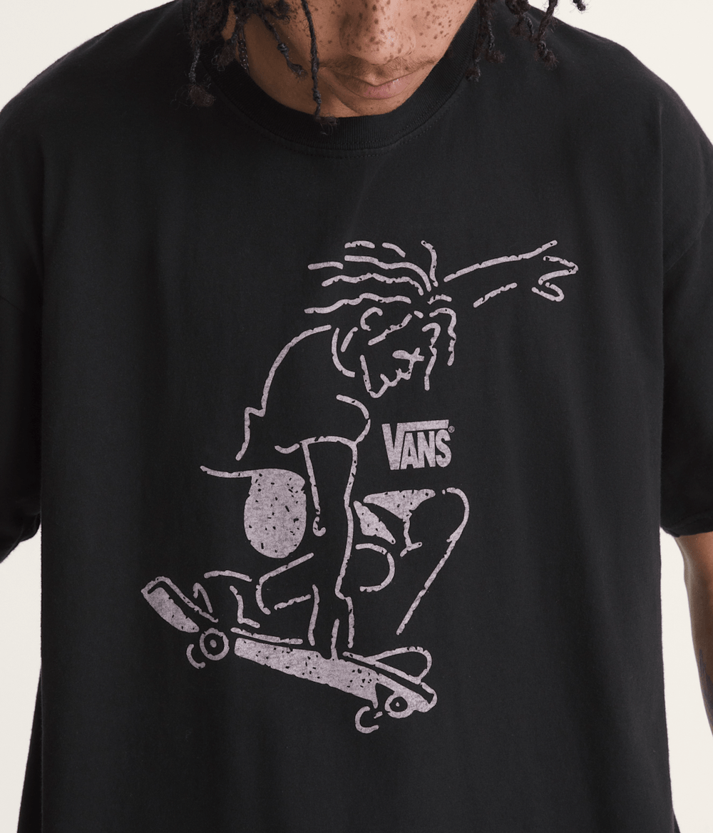 Women|Men Vans Waffle Shop Skate Crest T-Shirt in Black