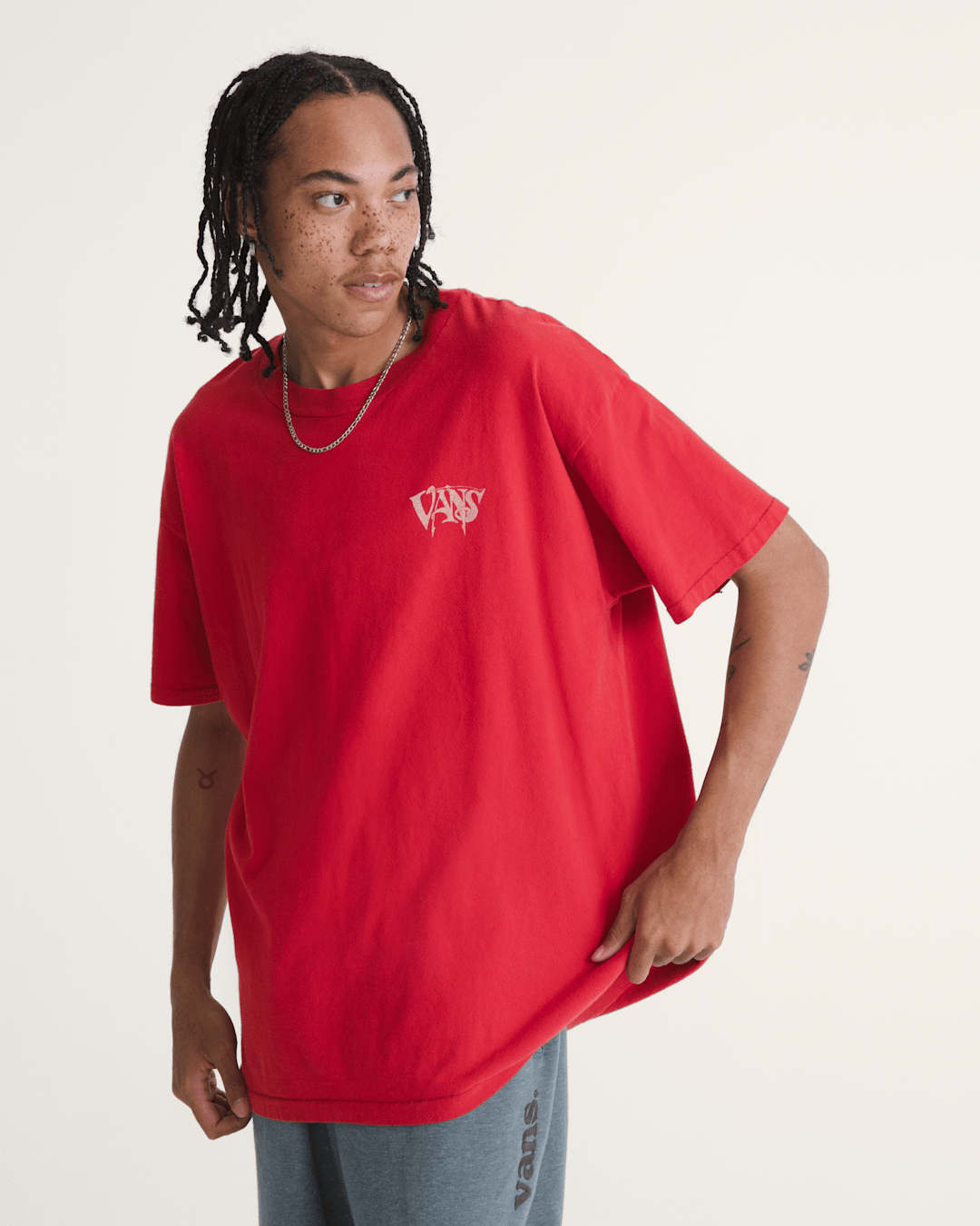 Women|Men Vans Waffle Shop Optic Eye T-Shirt in Red