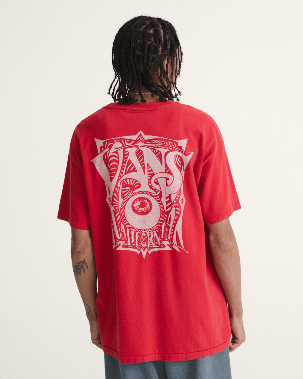 Women|Men Vans Waffle Shop Optic Eye T-Shirt in Red