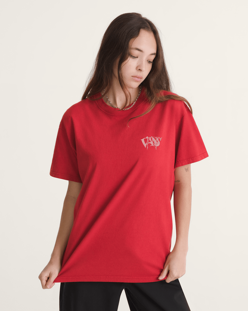 Women|Men Vans Waffle Shop Optic Eye T-Shirt in Red