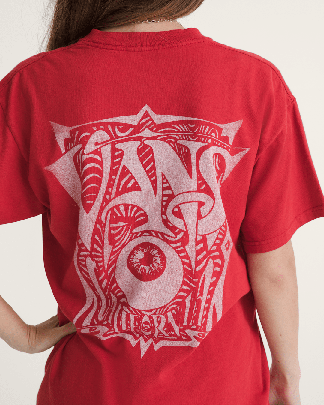 Women|Men Vans Waffle Shop Optic Eye T-Shirt in Red