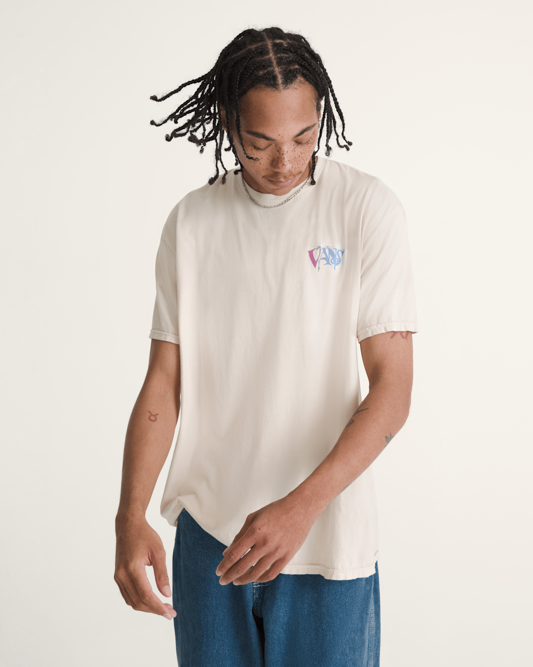 Women|Men Vans Waffle Shop Optic Eye T-Shirt in Marshmallow White
