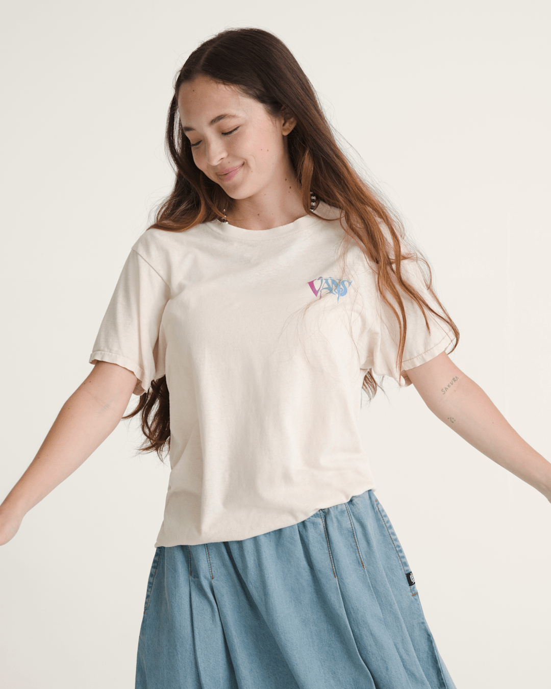 Women|Men Vans Waffle Shop Optic Eye T-Shirt in Marshmallow White