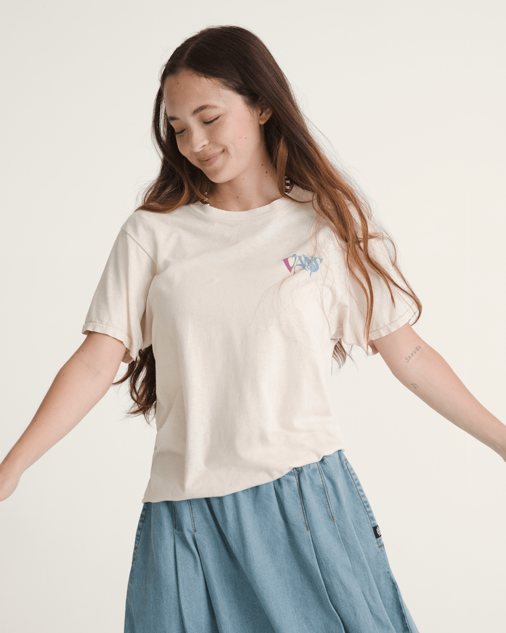 Women|Men Vans Waffle Shop Optic Eye T-Shirt in Marshmallow White