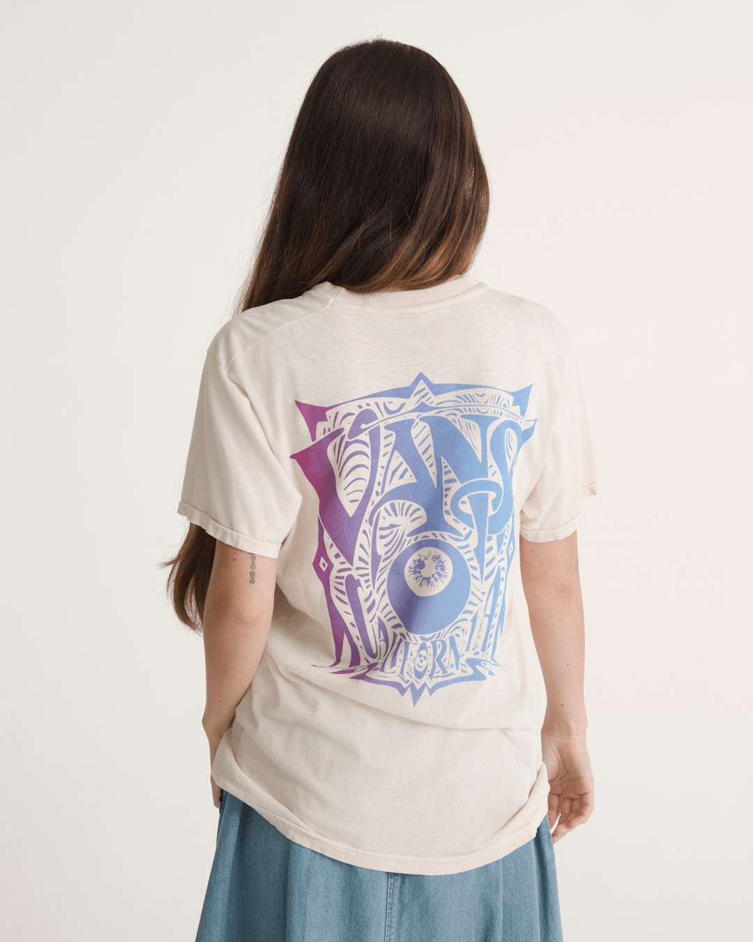 Women|Men Vans Waffle Shop Optic Eye T-Shirt in Marshmallow White