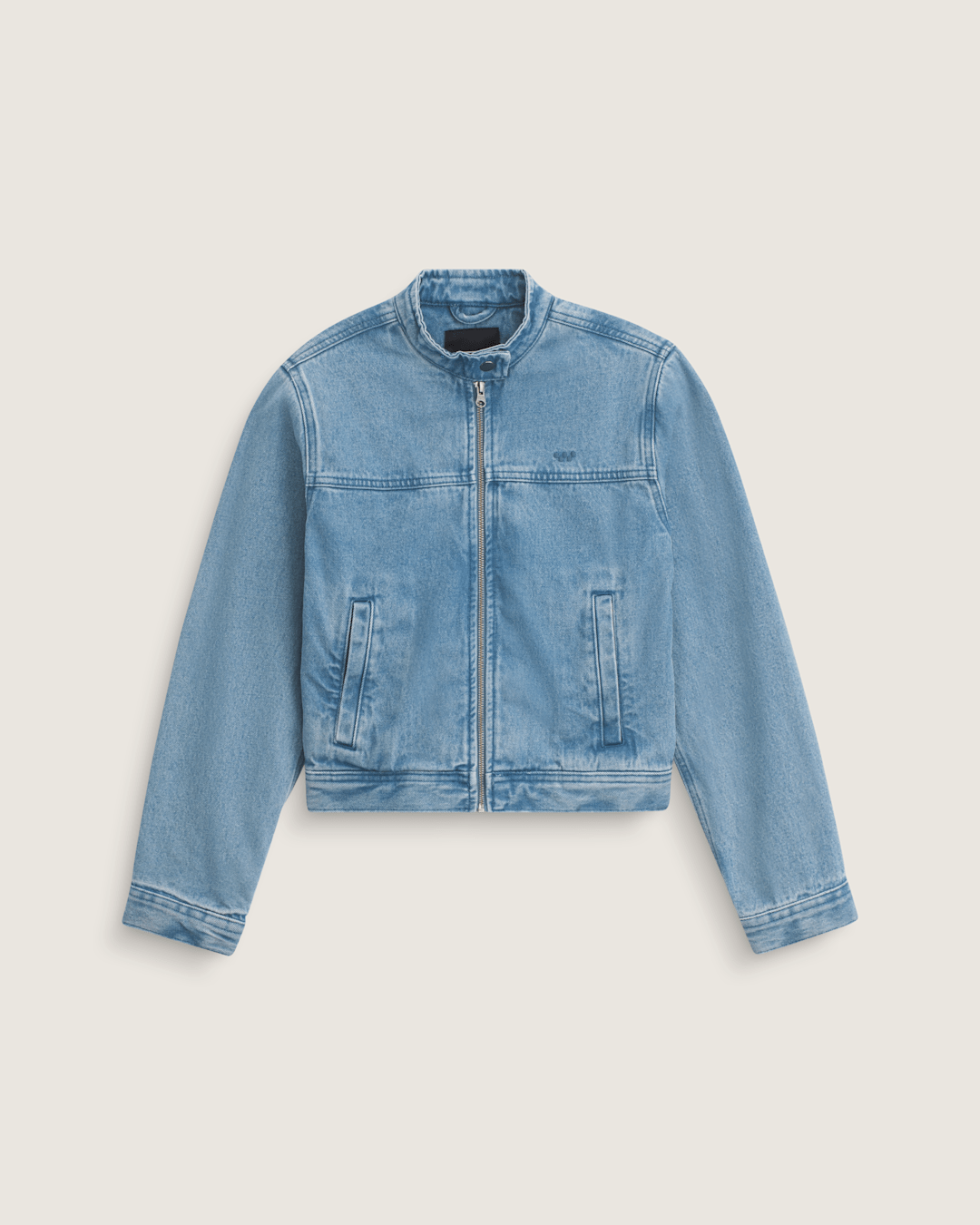 Women Vans Premium Pomona Collarless Station Jacket in Stonewash Blue