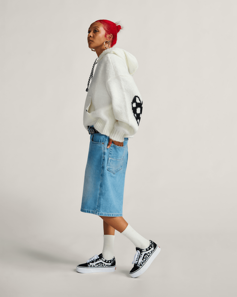 Women Vans Kawaii Hoodie in Marshmallow Beige