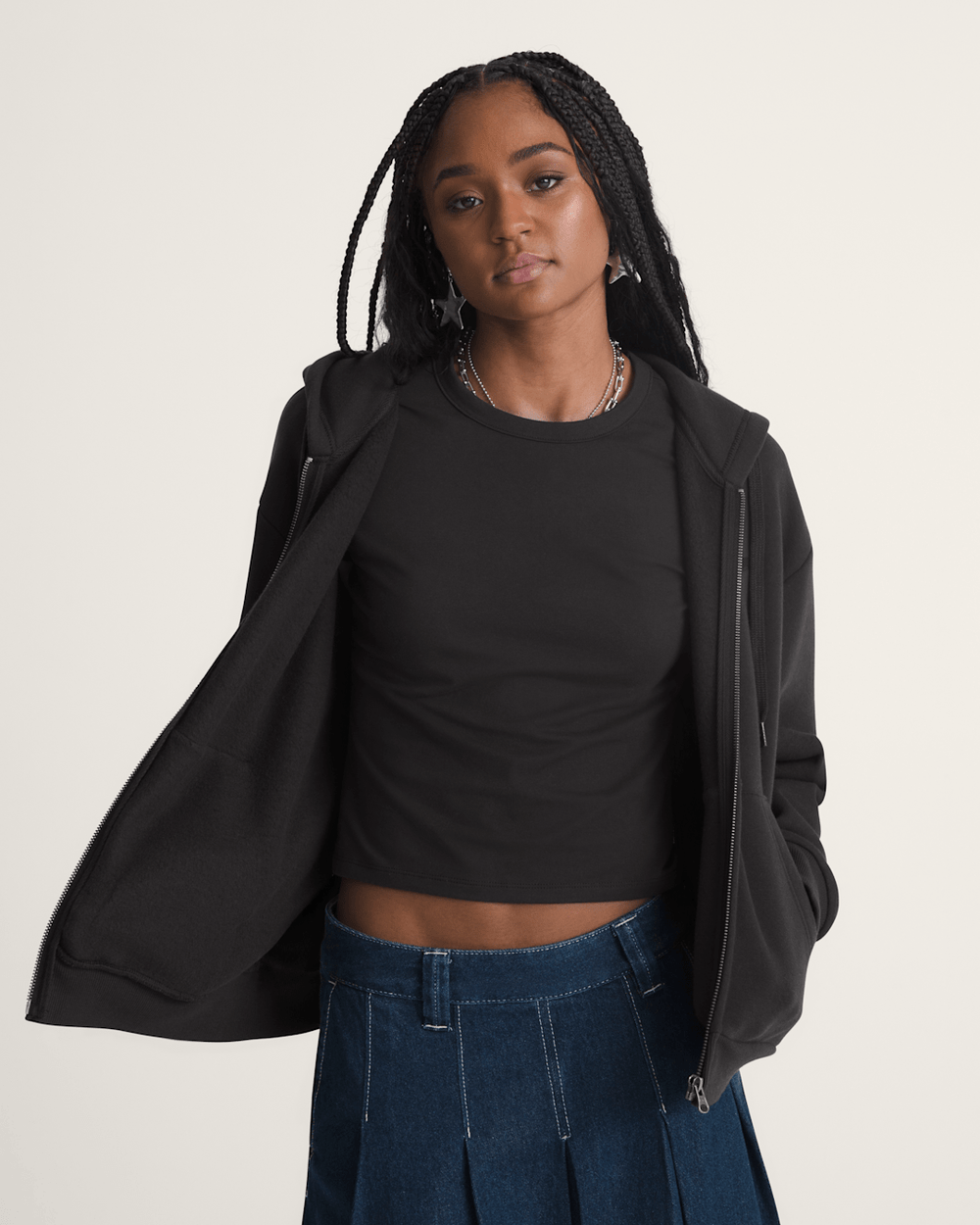 Women Vans Salton Full Zip Hoodie in Black
