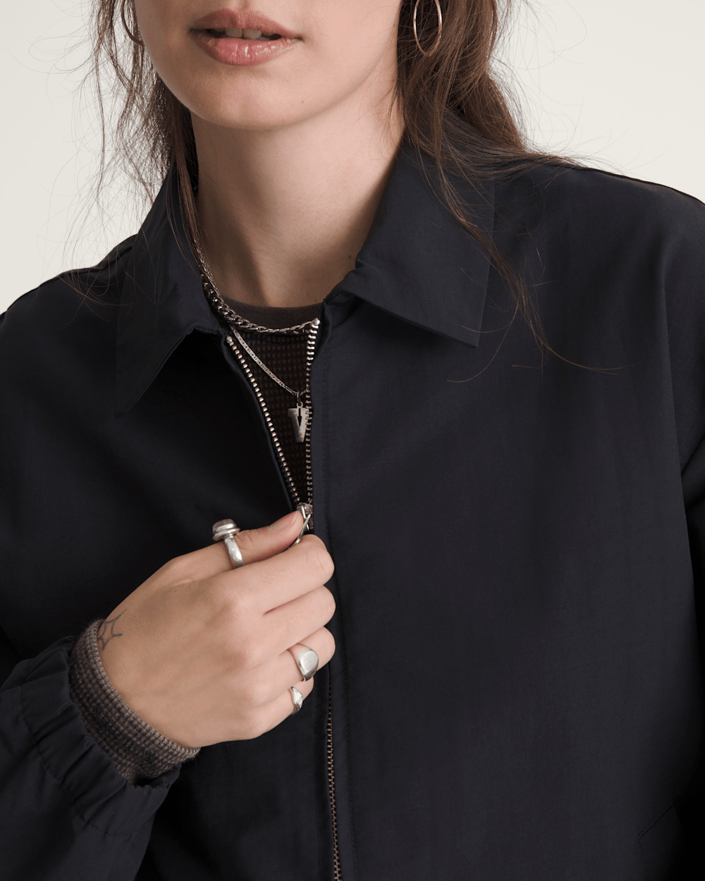 Women Vans Lightweight Bomber Jacket in Black