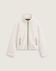 Women Vans Misty Fog High Pile Jacket in Egret Beige