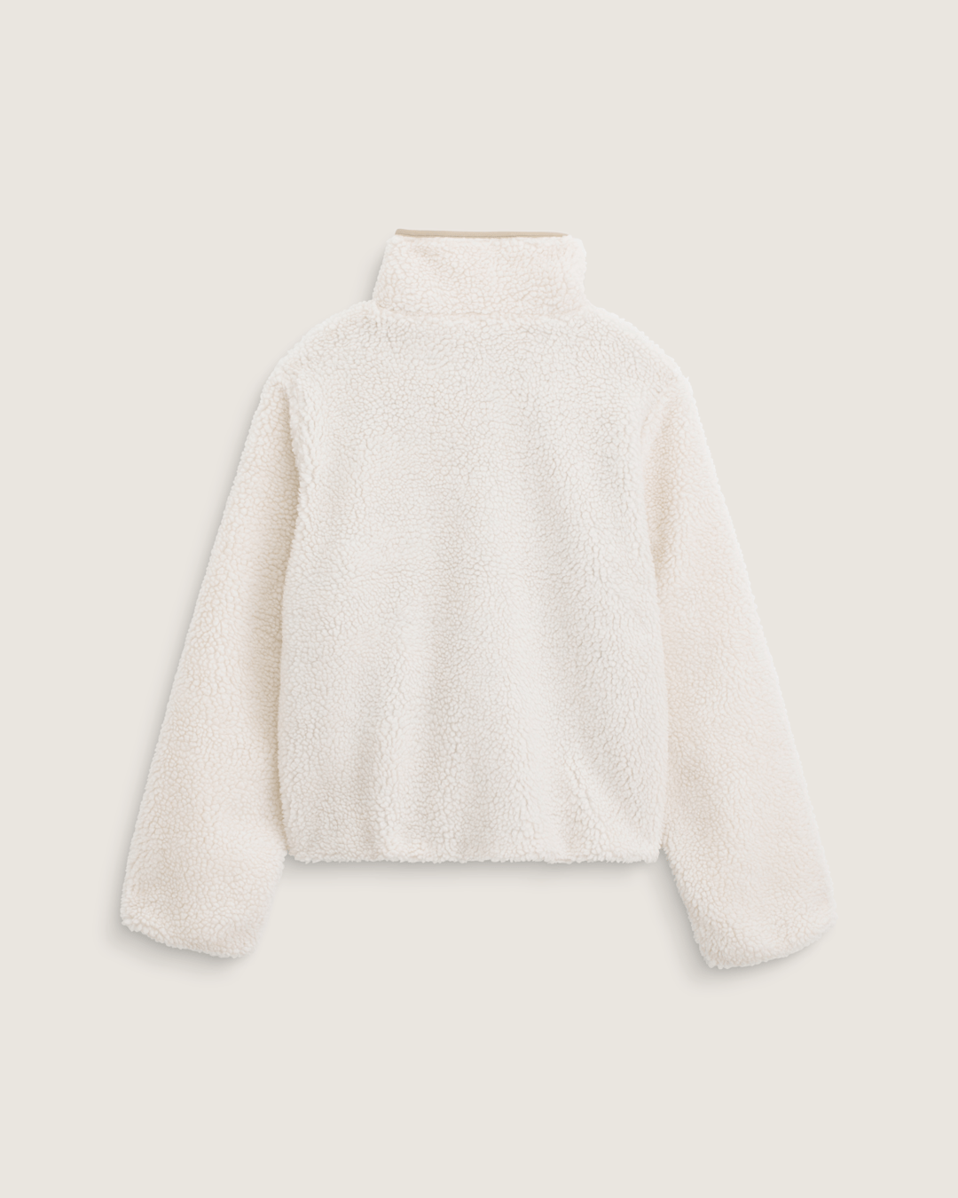 Women Vans Misty Fog High Pile Jacket in Egret Beige
