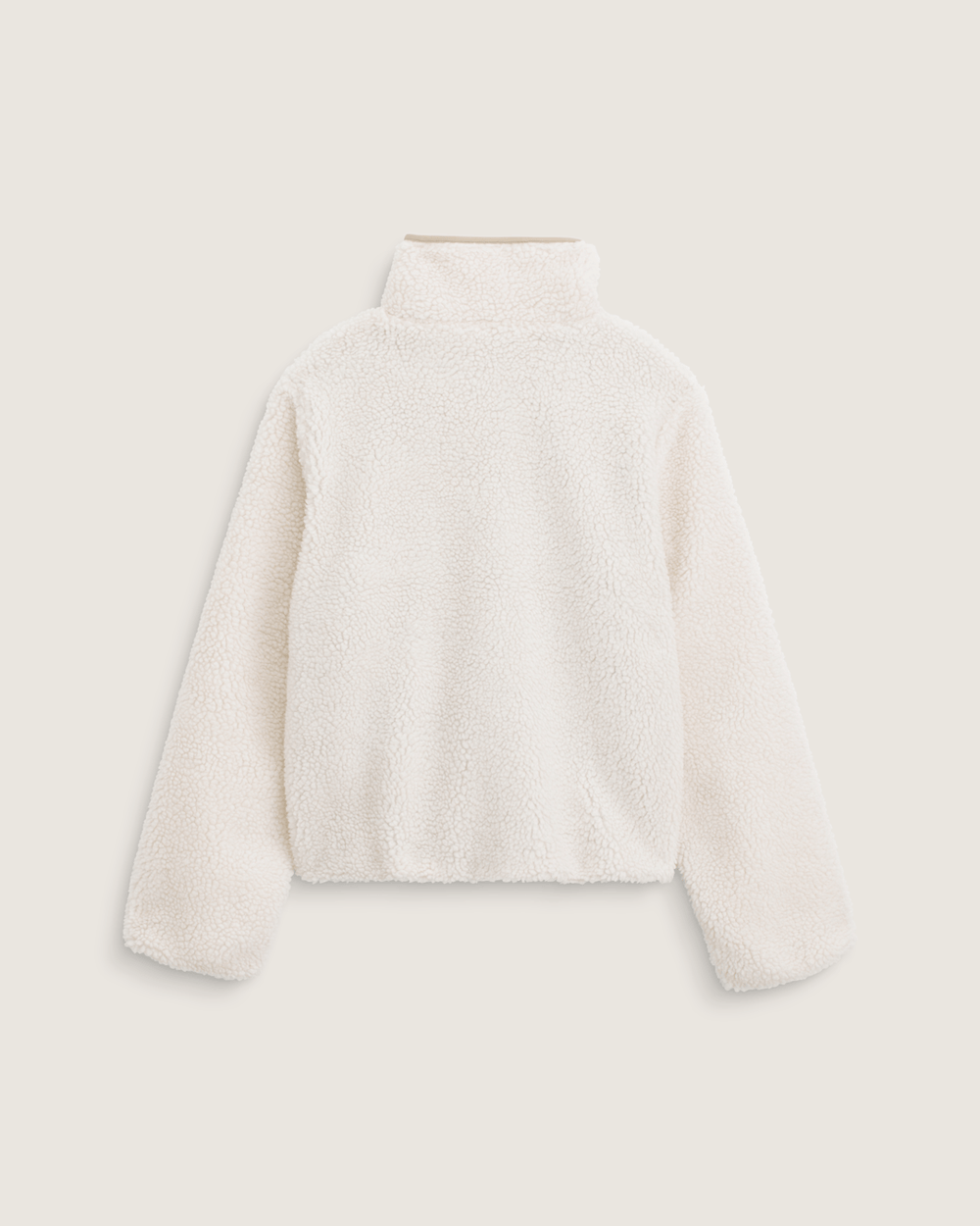 Women Vans Misty Fog High Pile Jacket in Egret Beige