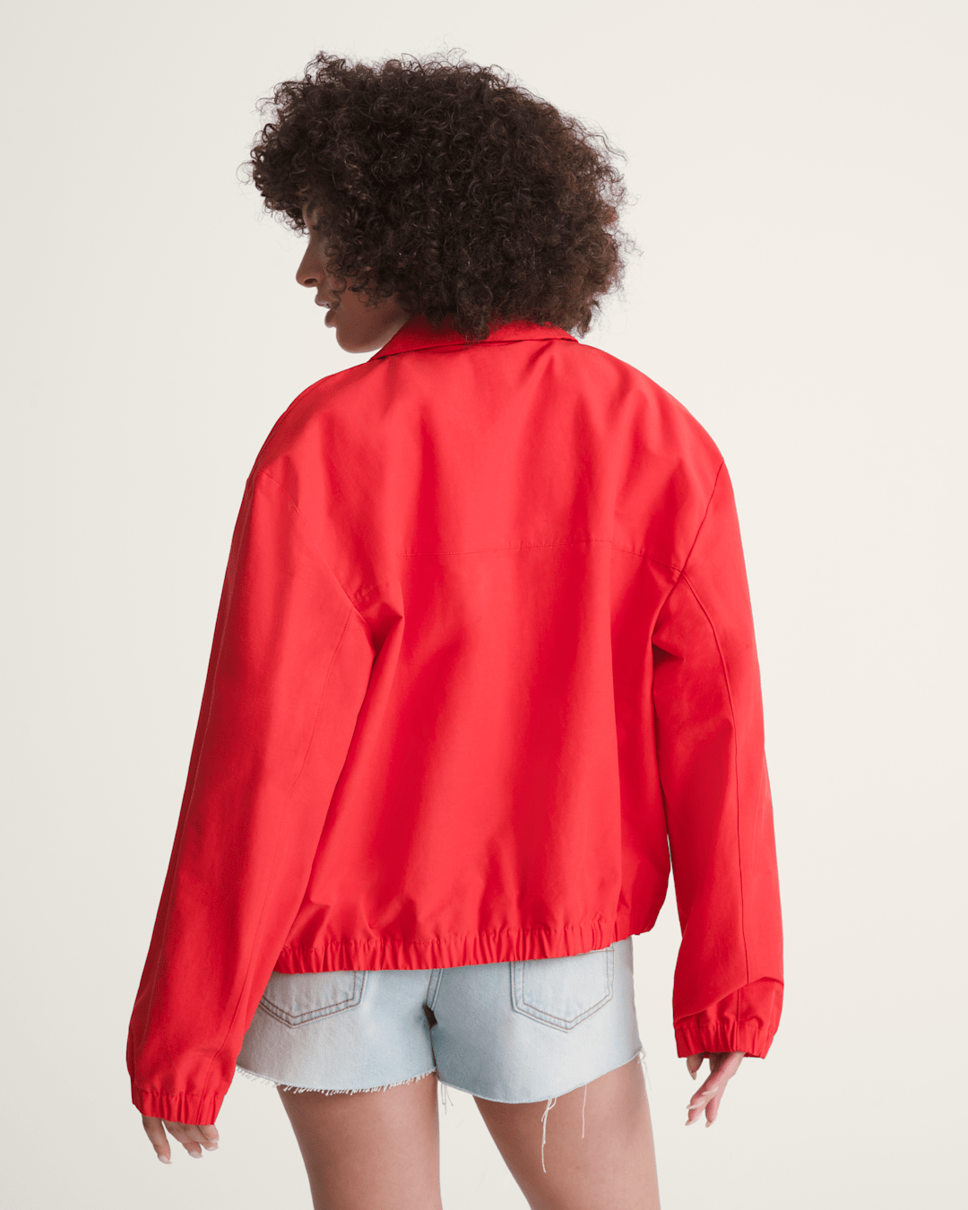Women Vans Lightweight Bomber Jacket in Racing Red