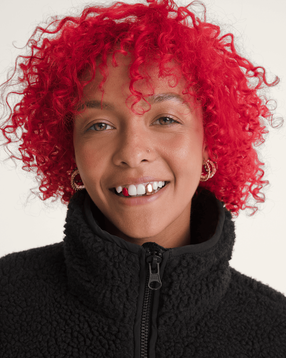 Women Vans Misty Fog High Pile Jacket in Black