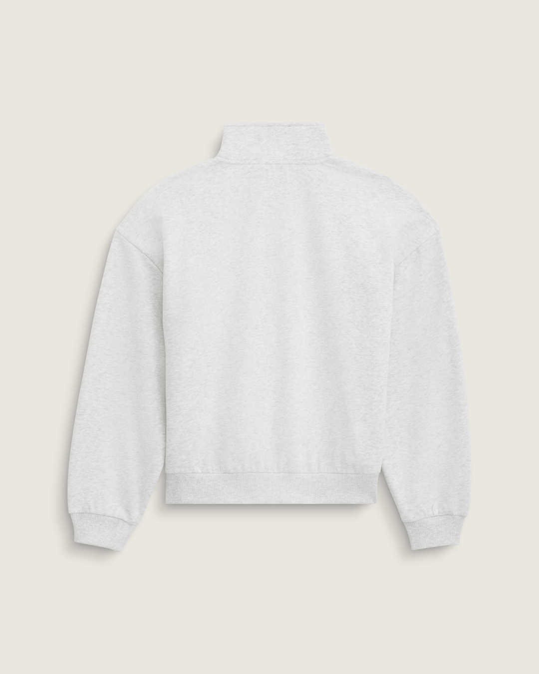 Women Vans Script Logo Mock Neck Sweatshirt in White Heather