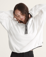 Women Vans Check Mark Polar Sweatshirt in Egret White