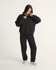Women Vans Script Logo Mock Neck Sweatshirt in Black