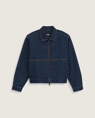 Women|Men Vans Premium Denim Station Jacket in Dark Indigo Blue