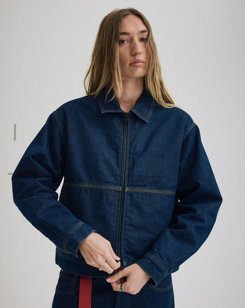 Women|Men Vans Premium Denim Station Jacket in Dark Indigo Blue