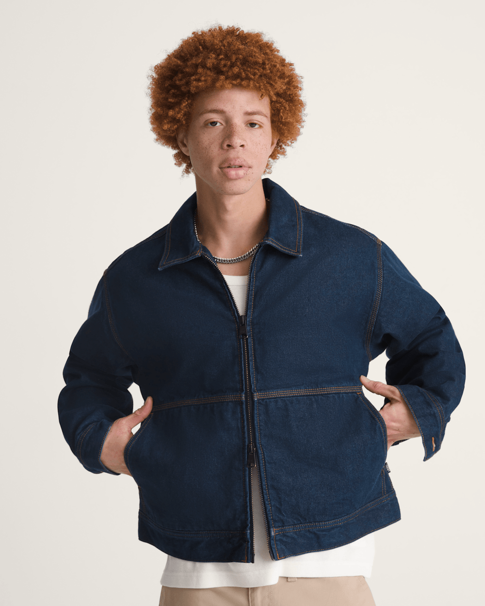 Women|Men Vans Premium Denim Station Jacket in Dark Indigo Blue