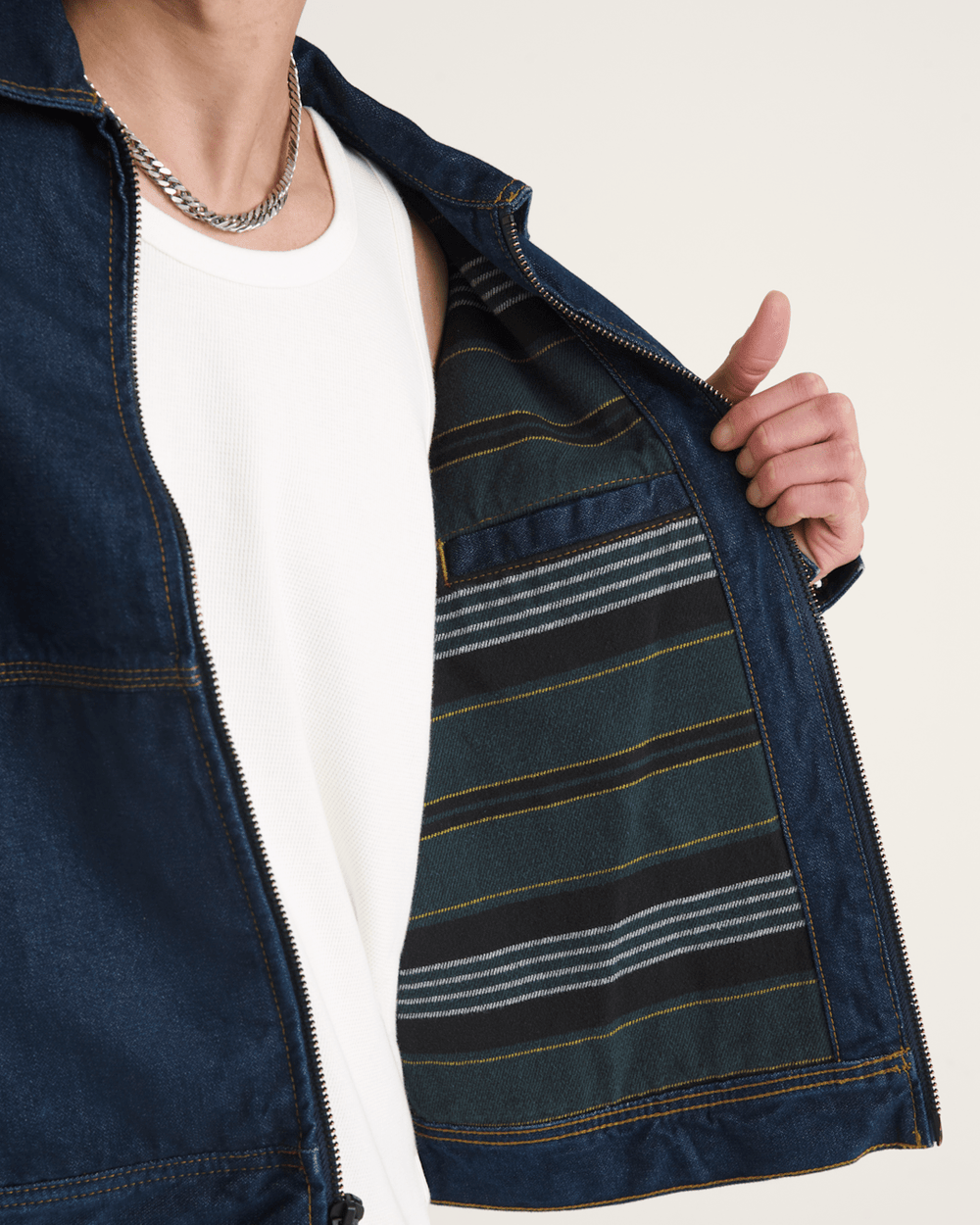 Women|Men Vans Premium Denim Station Jacket in Dark Indigo Blue