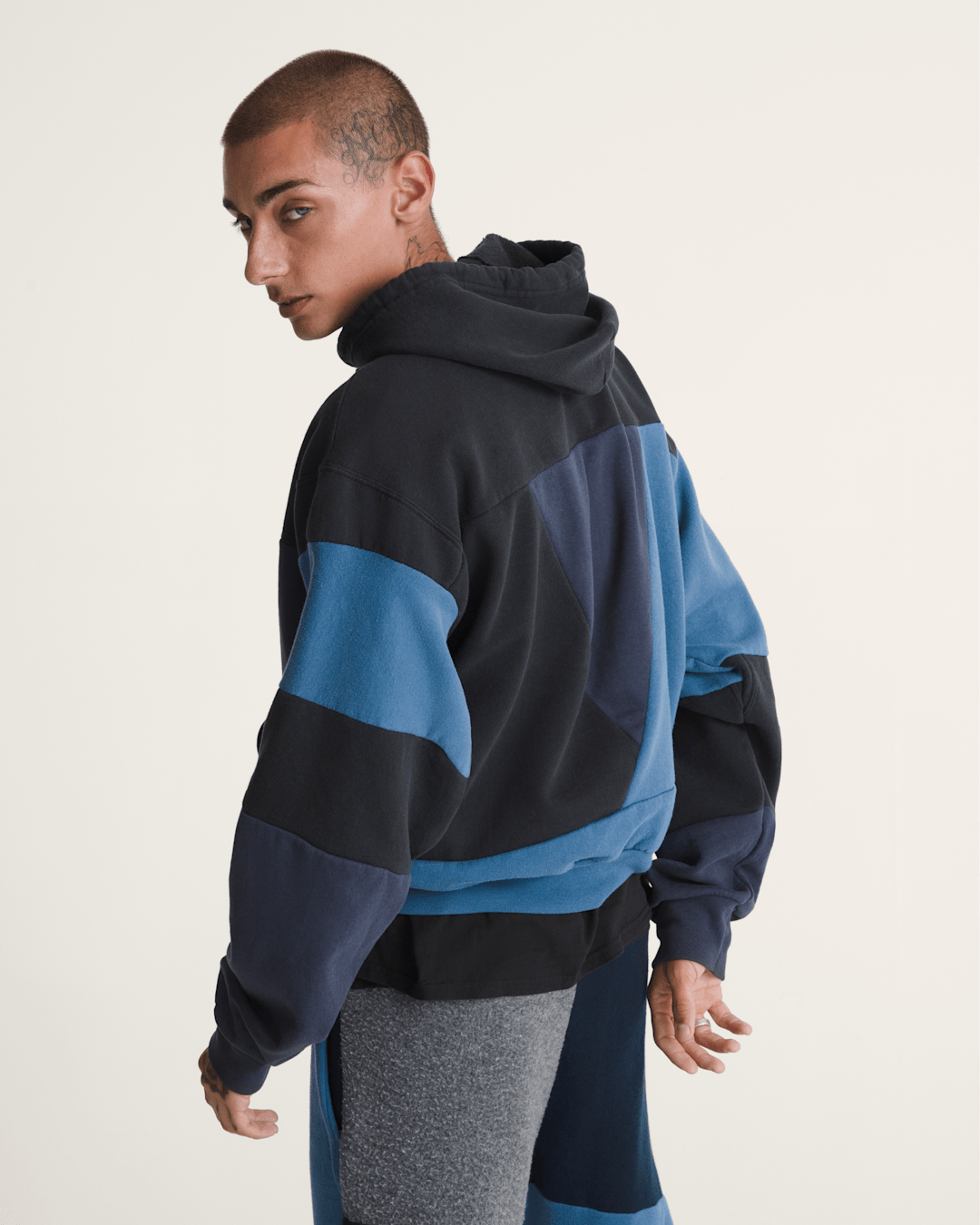 Women|Men Vans Waffle Shop Reimagined Pieced Hoodie in Blue
