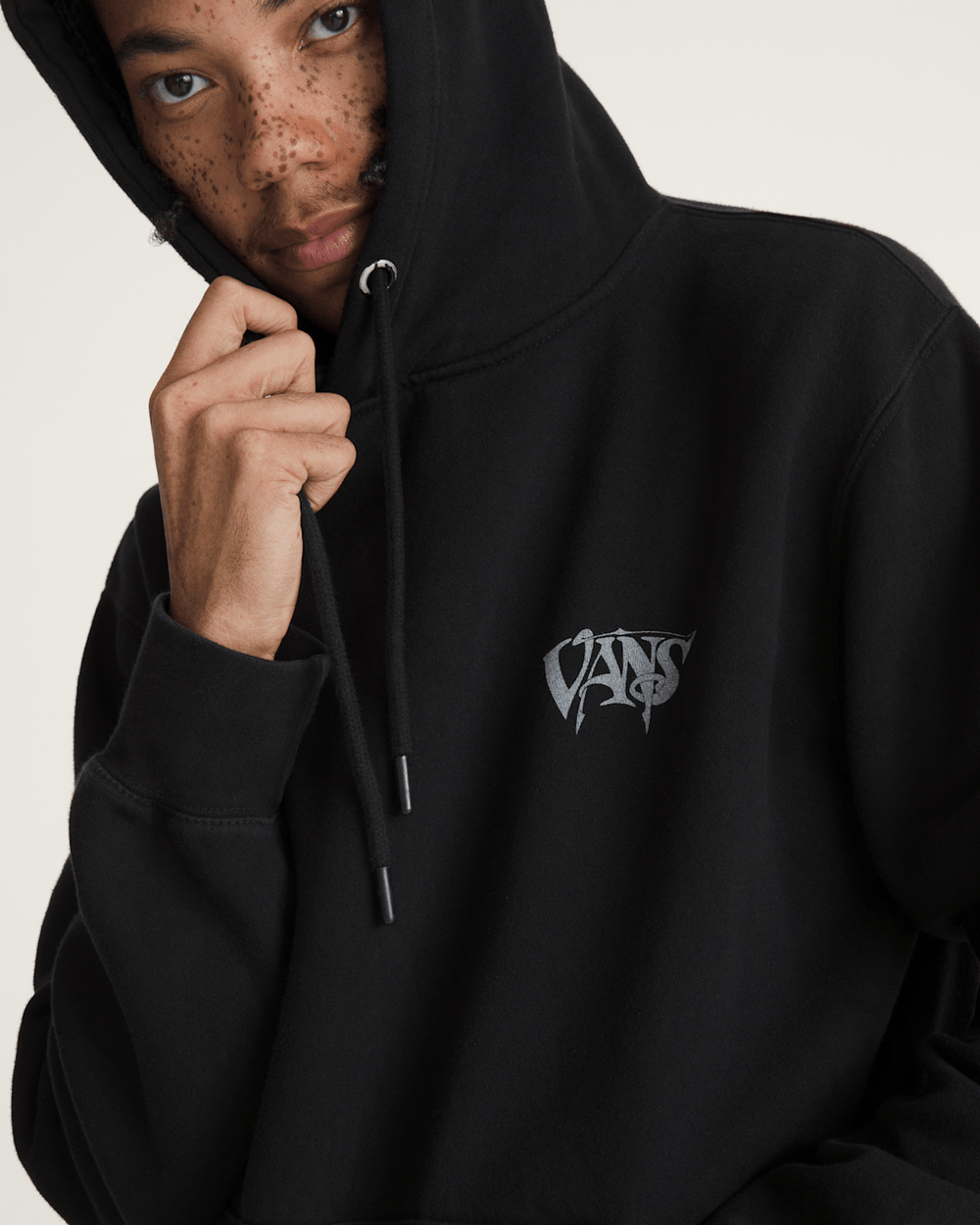 Women|Men Vans Waffle Shop Optic Eye Pullover Hoodie in Black