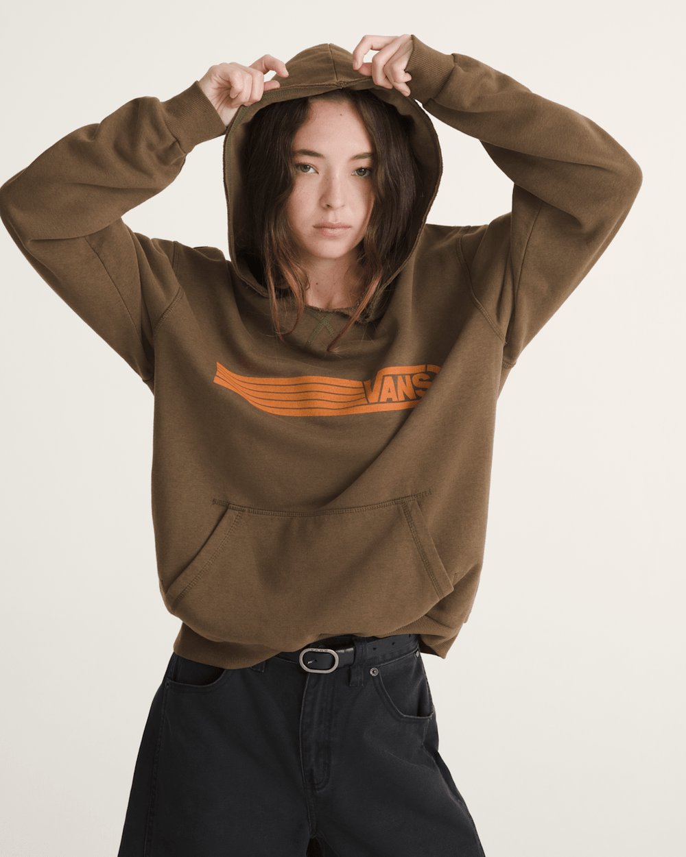 Women|Men Vans Waffle Shop Serio Vans Style Pullover Hoodie in Brown