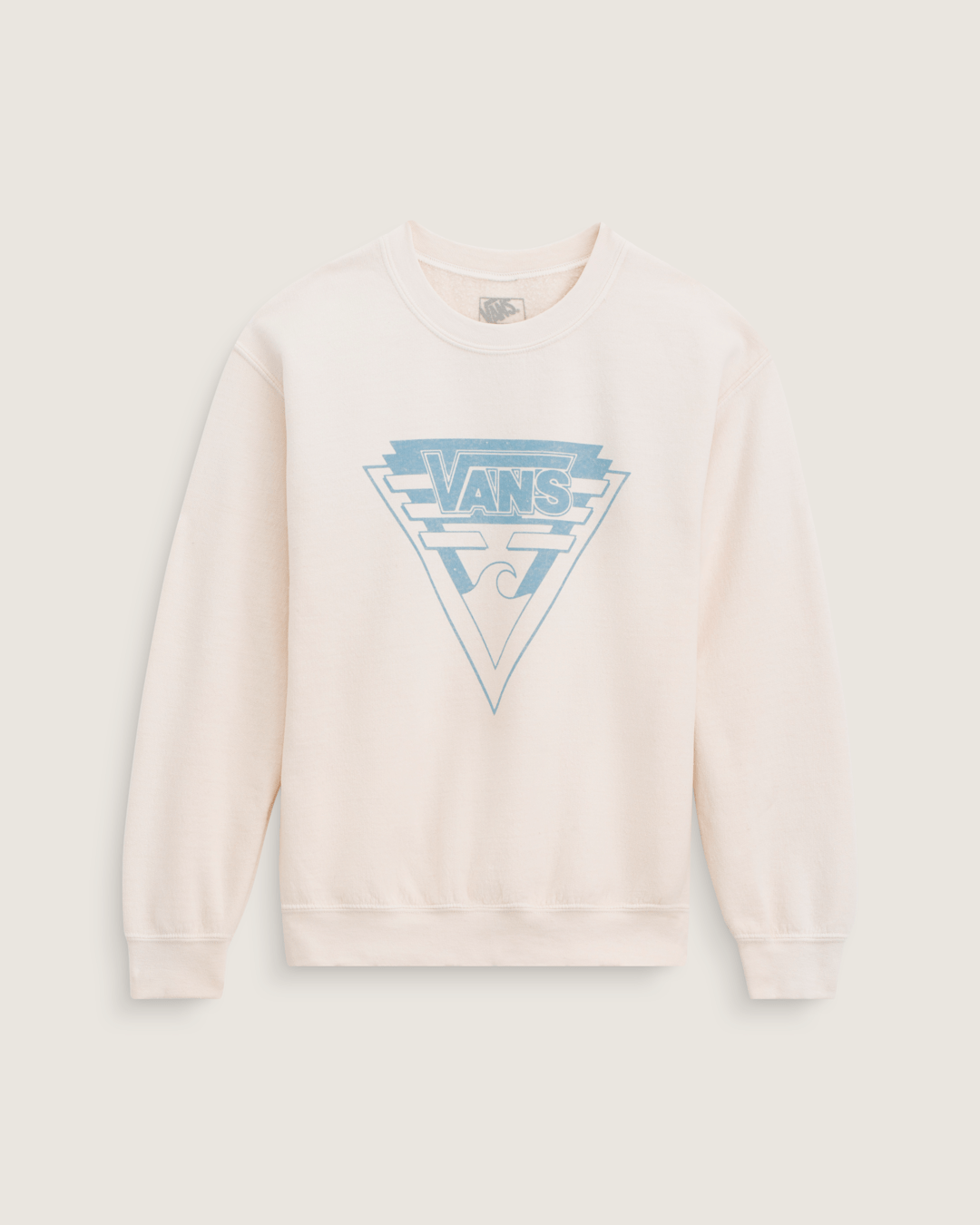 Women|Men Vans Waffle Shop Wave Blend Crewneck Sweatshirt in Marshmallow White