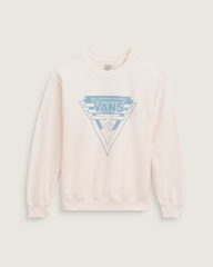 Women|Men Vans Waffle Shop Wave Blend Crewneck Sweatshirt in Marshmallow White