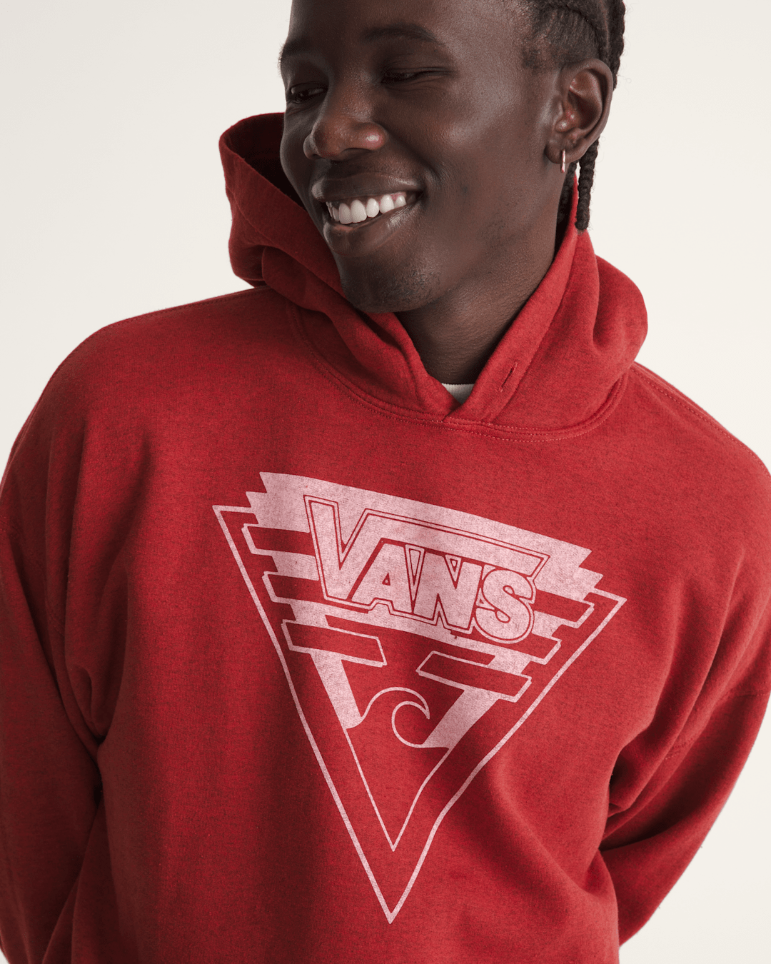 Women|Men Vans Waffle Shop Wave Blend Pullover Hoodie in Red