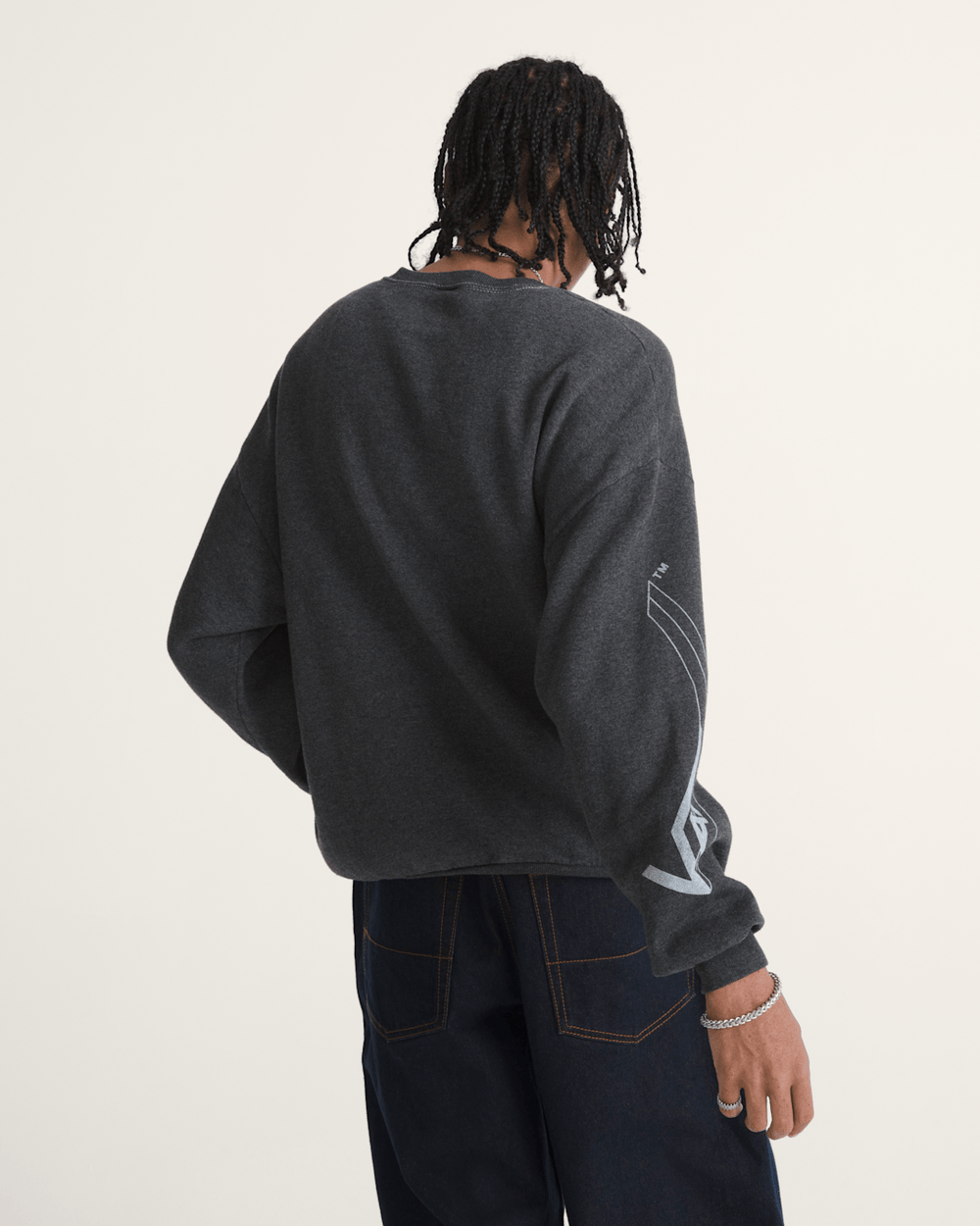 Women|Men Vans Waffle Shop Skate Crest Crewneck Sweatshirt in Charcoal Grey