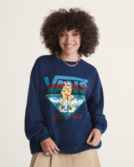 Women|Men Vans Waffle Shop Off the Clock Crew Sweatshirt in Navy Blue
