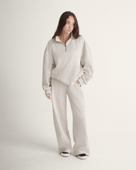 Women Vans Script Logo Mock Neck Sweatshirt in Taupe Mist Grey