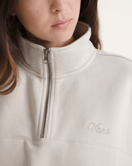 Women Vans Script Logo Mock Neck Sweatshirt in Taupe Mist Grey
