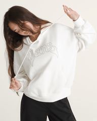 Women Vans Pearls Logo Retro Pullover Sweatshirt in Marshmallow White
