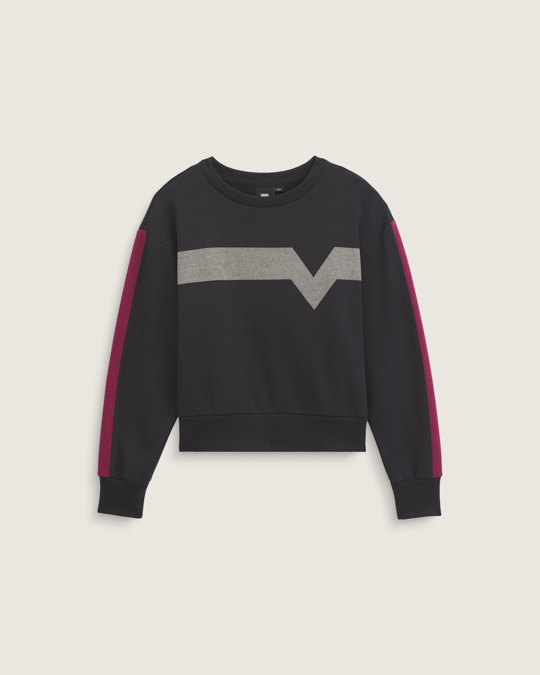 Women Vans Faster Crew Sweatshirt in Black / Pink